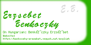 erzsebet benkoczky business card